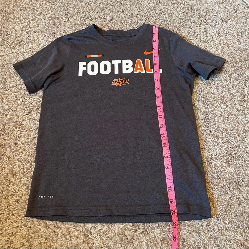 Nike Dri-FIT OSU Football T Shirt Youth Medium Gray Oklahoma State Tee